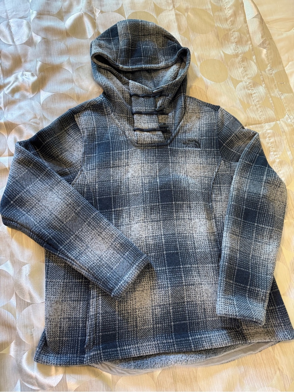 The North Face Women's Gray Plaid Hooded Pullover